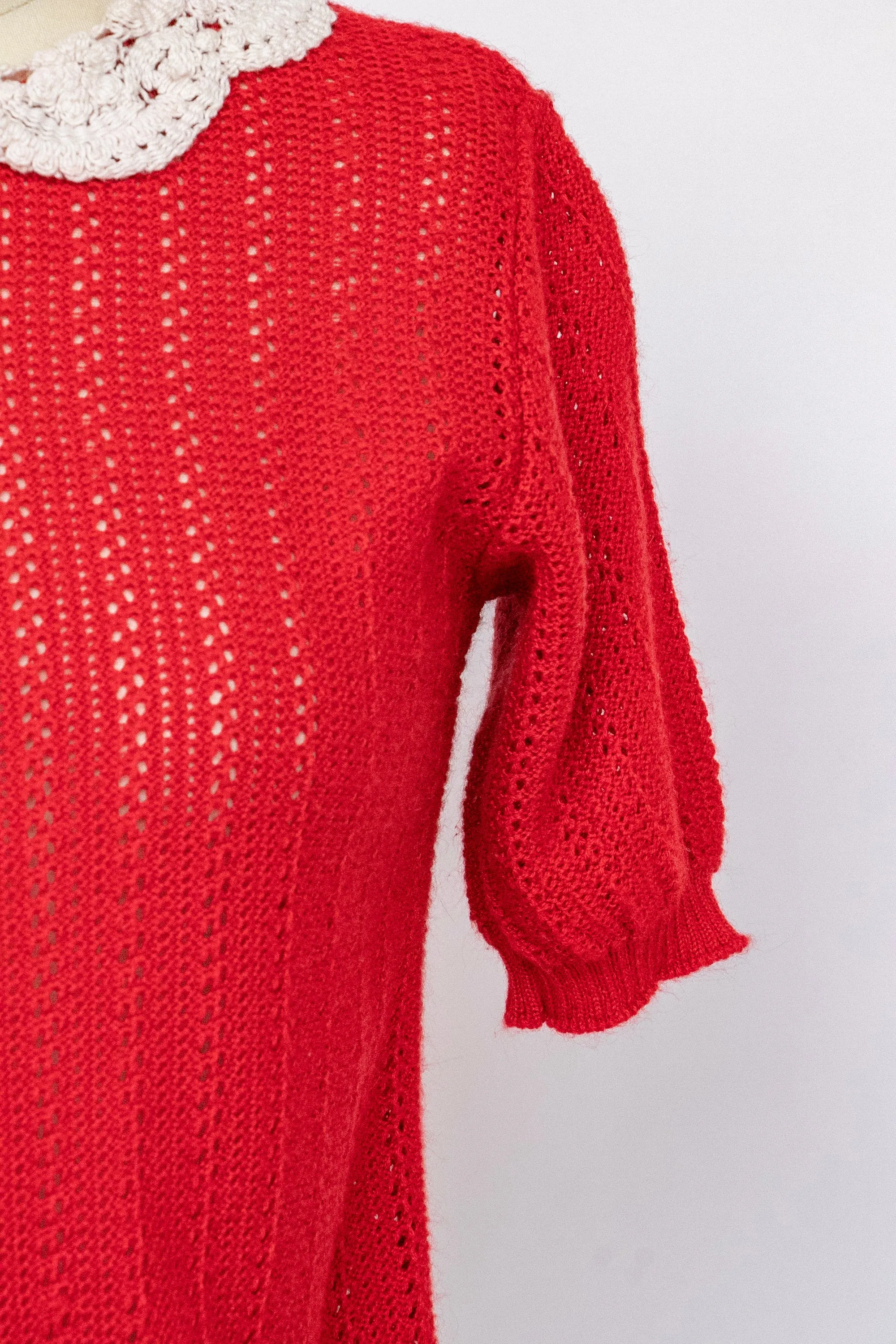 1970s Knit Top Colored Blouse S