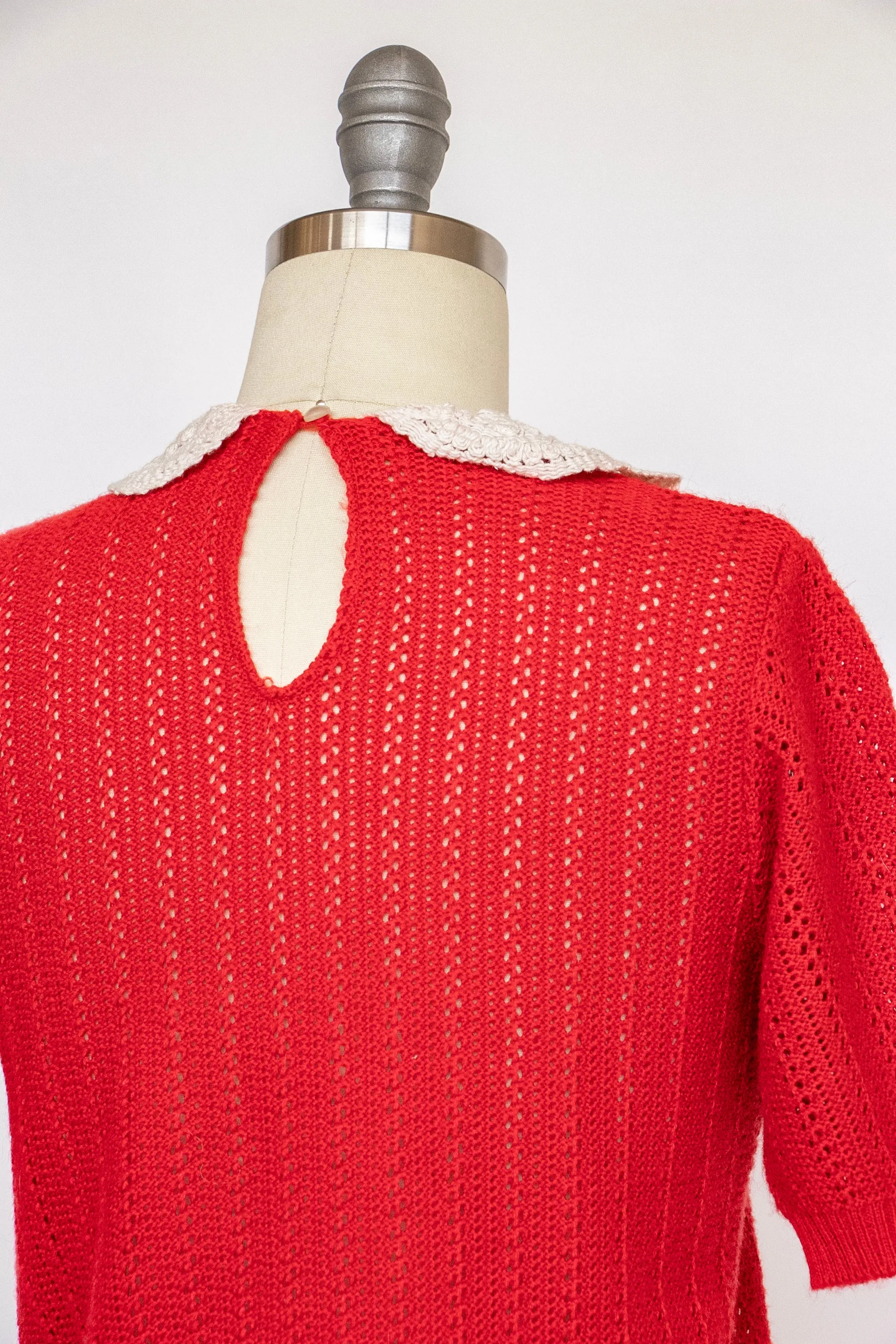 1970s Knit Top Colored Blouse S