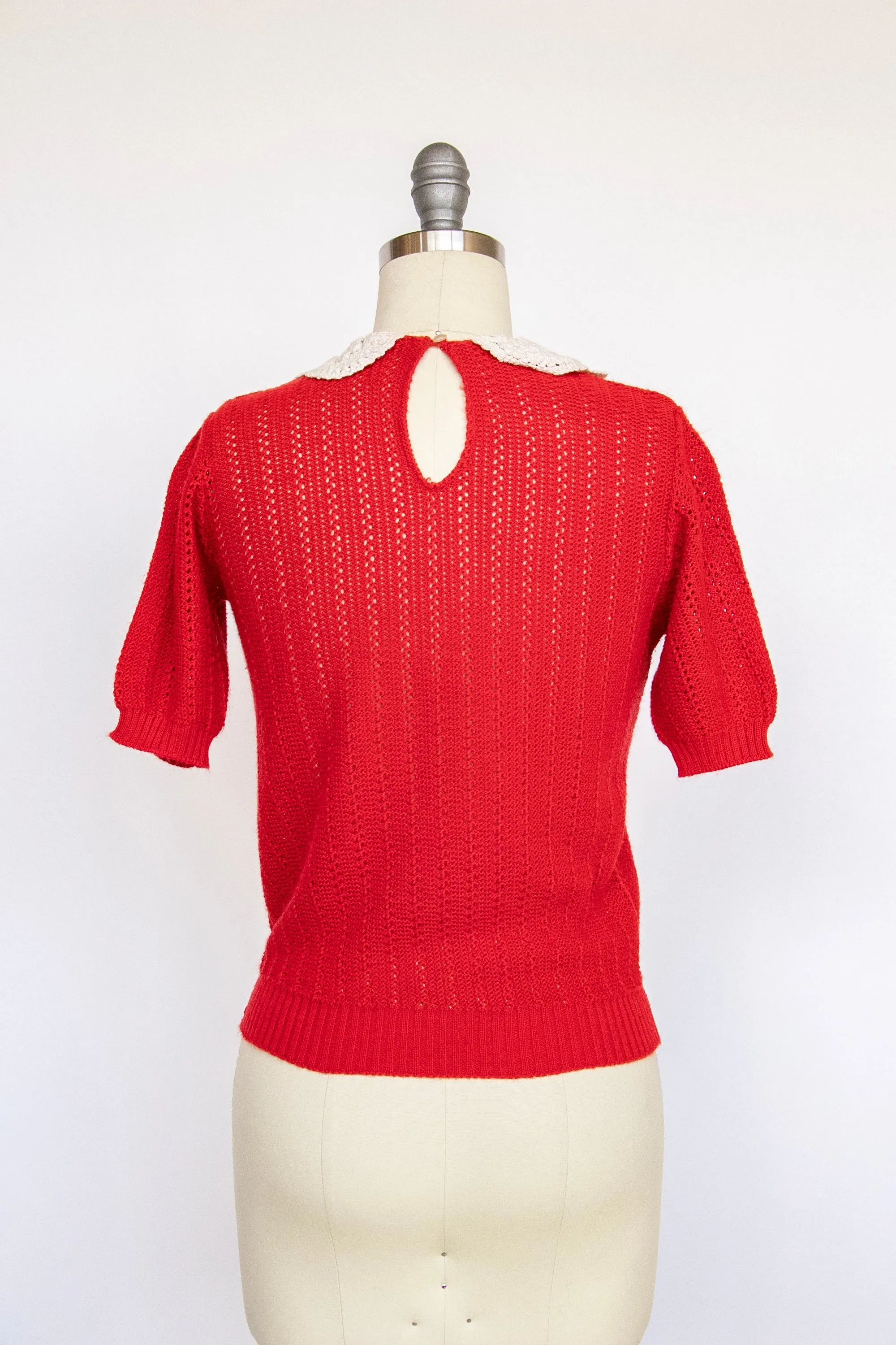 1970s Knit Top Colored Blouse S