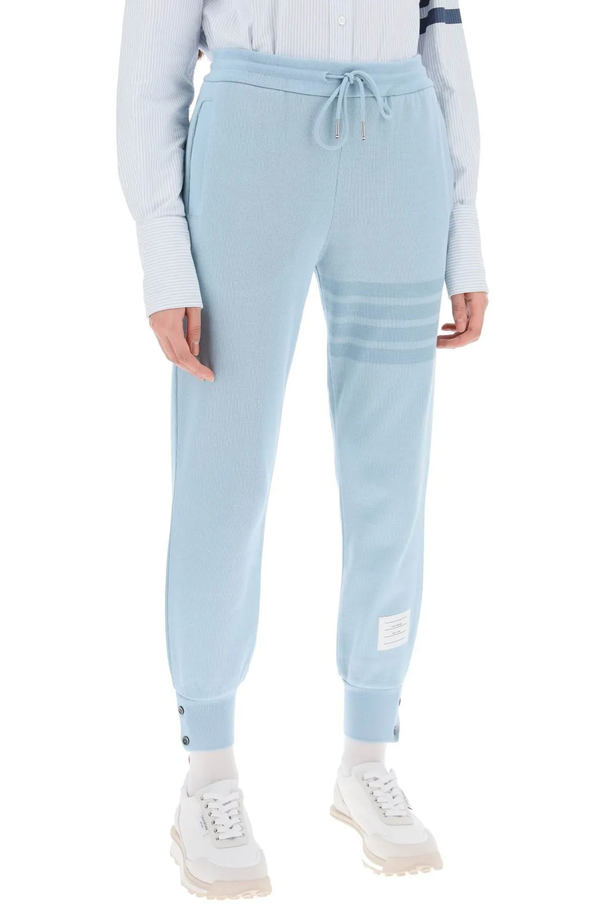 4-bar joggers in cotton knit FJQ109AJ0051 LIGHT BLUE