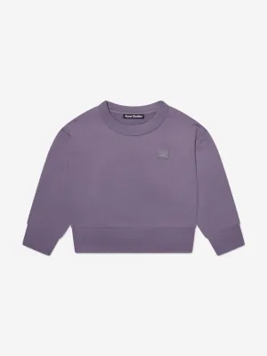 Acne Studios Kids Mini Fairah Face Sweatshirt in Purple