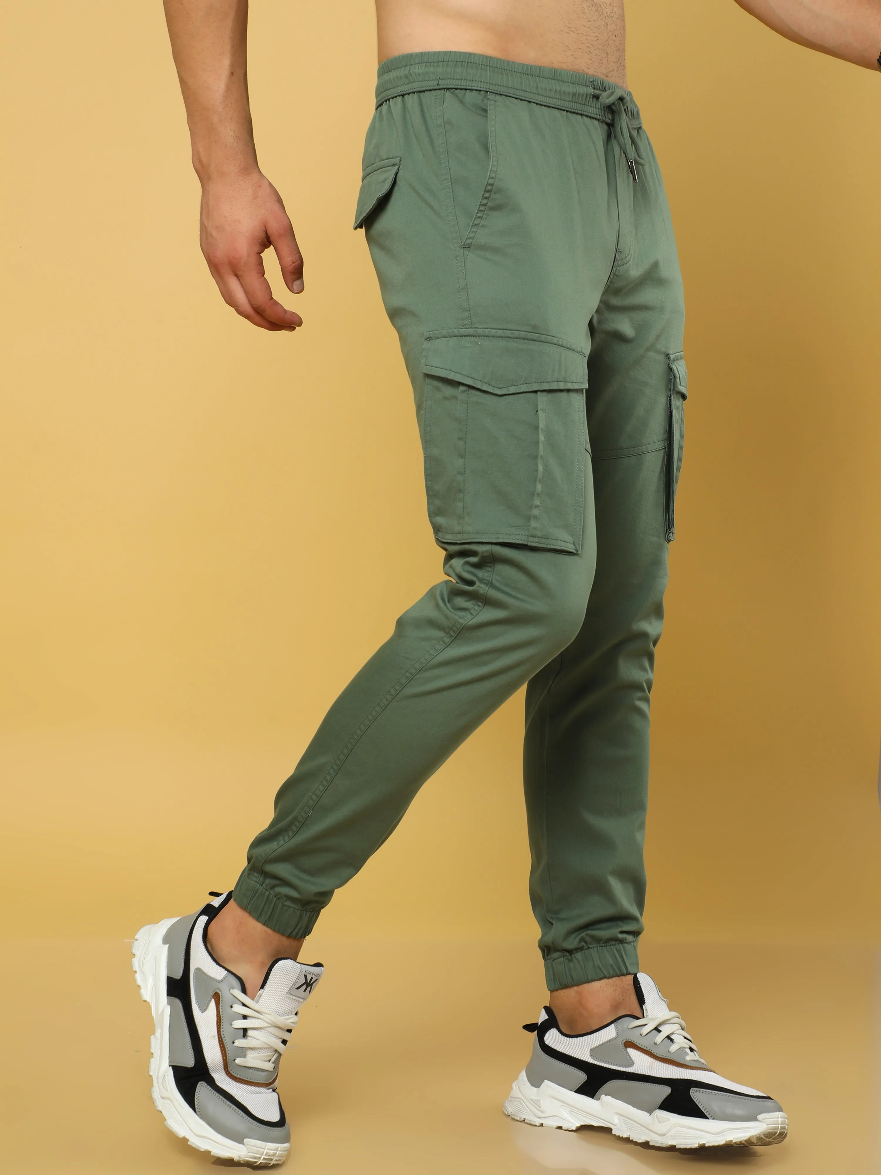 Authentic Olive Cargo Cotton Joggers