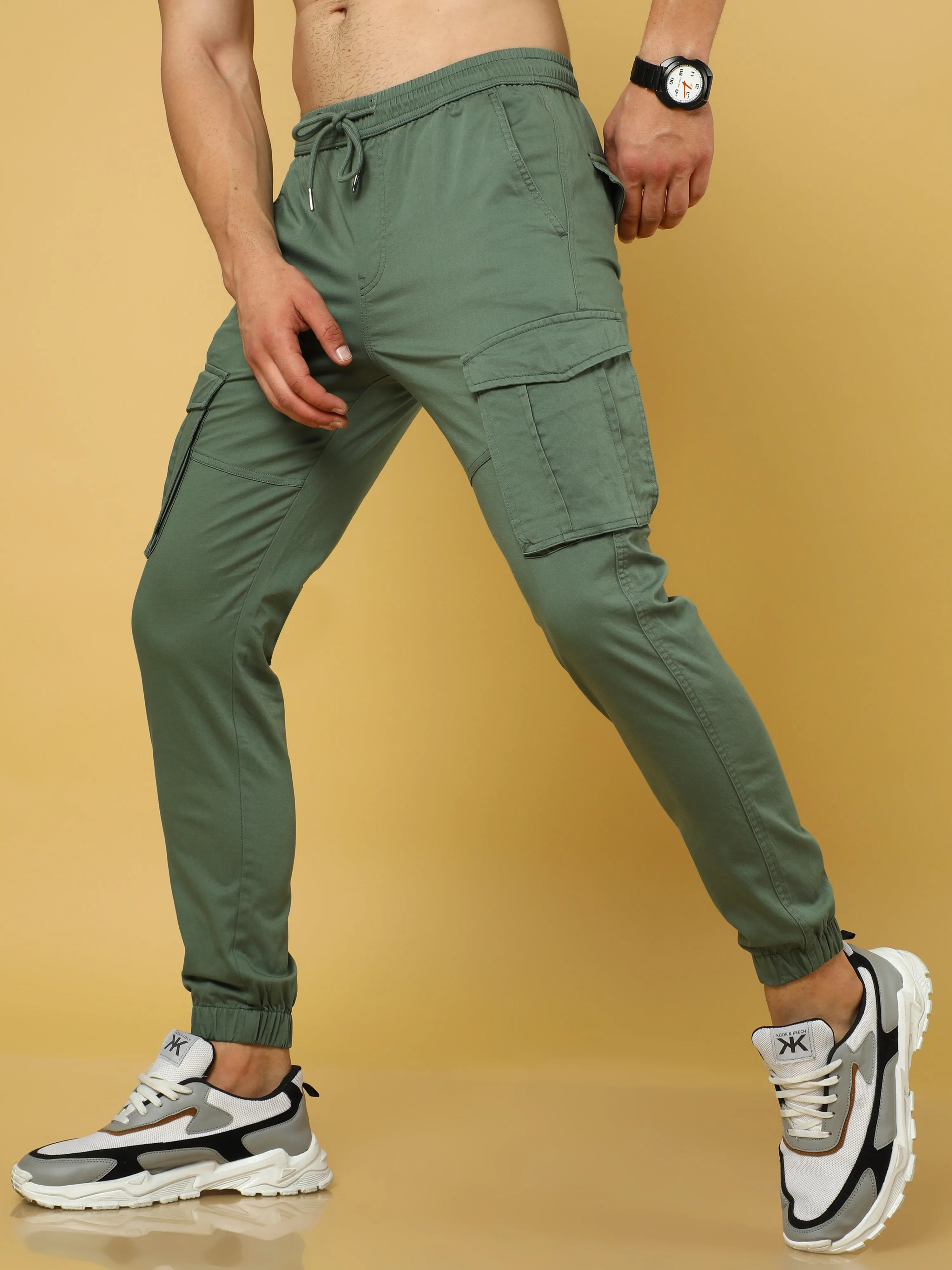 Authentic Olive Cargo Cotton Joggers