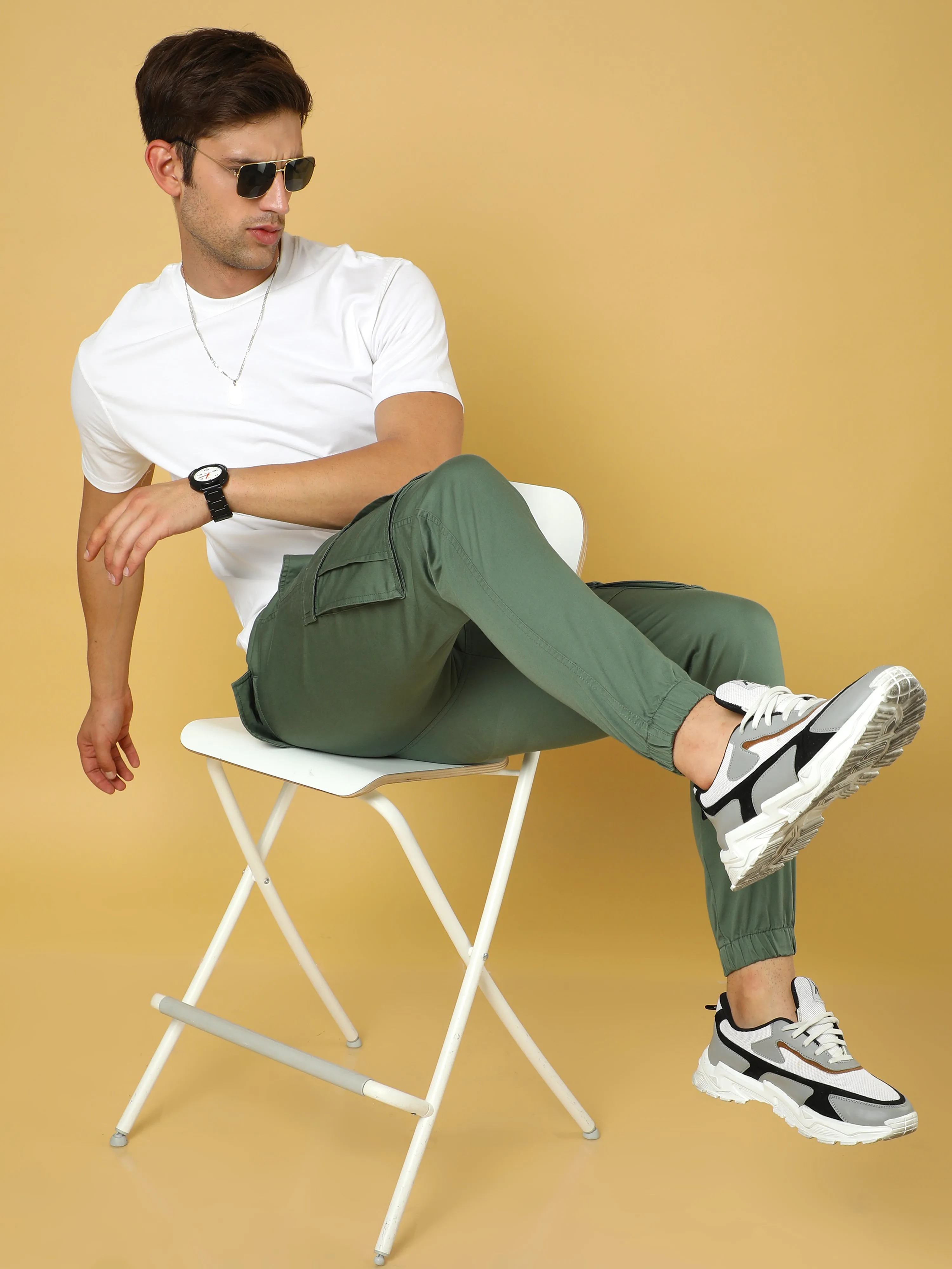 Authentic Olive Cargo Cotton Joggers