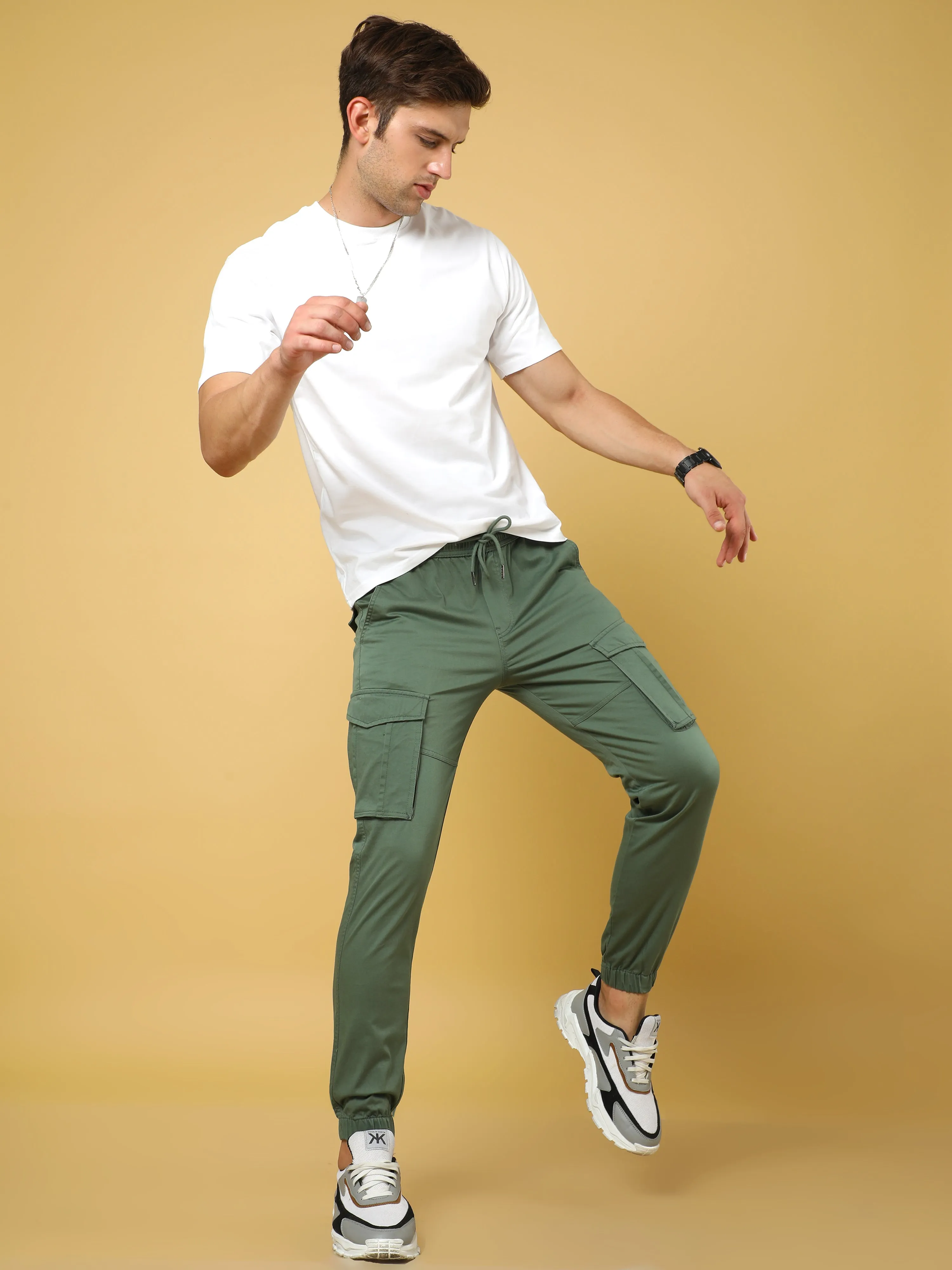 Authentic Olive Cargo Cotton Joggers