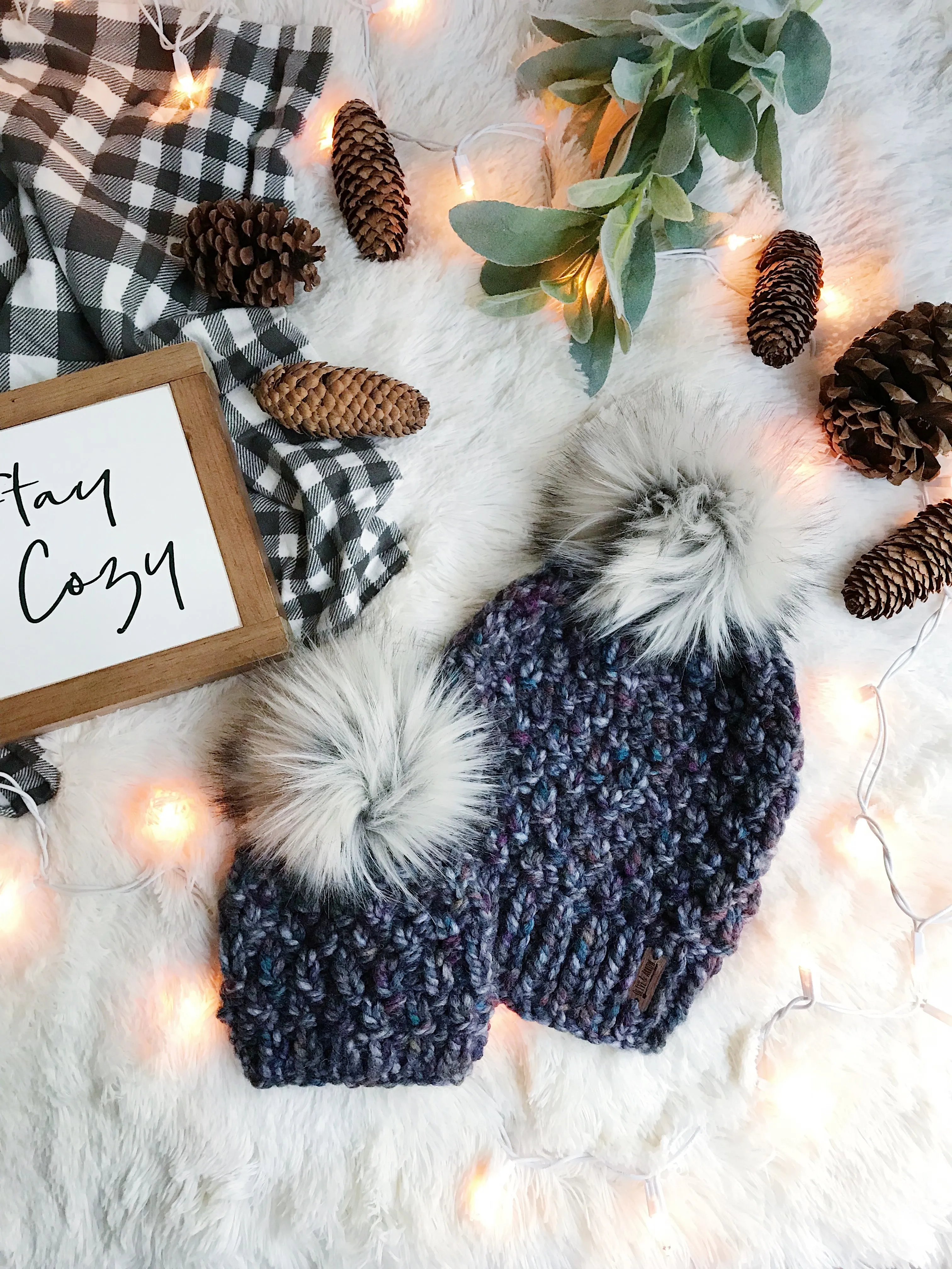 Baby Knitted Textured Beanie with Faux Fur Pom Pom // The Lil Westbrook