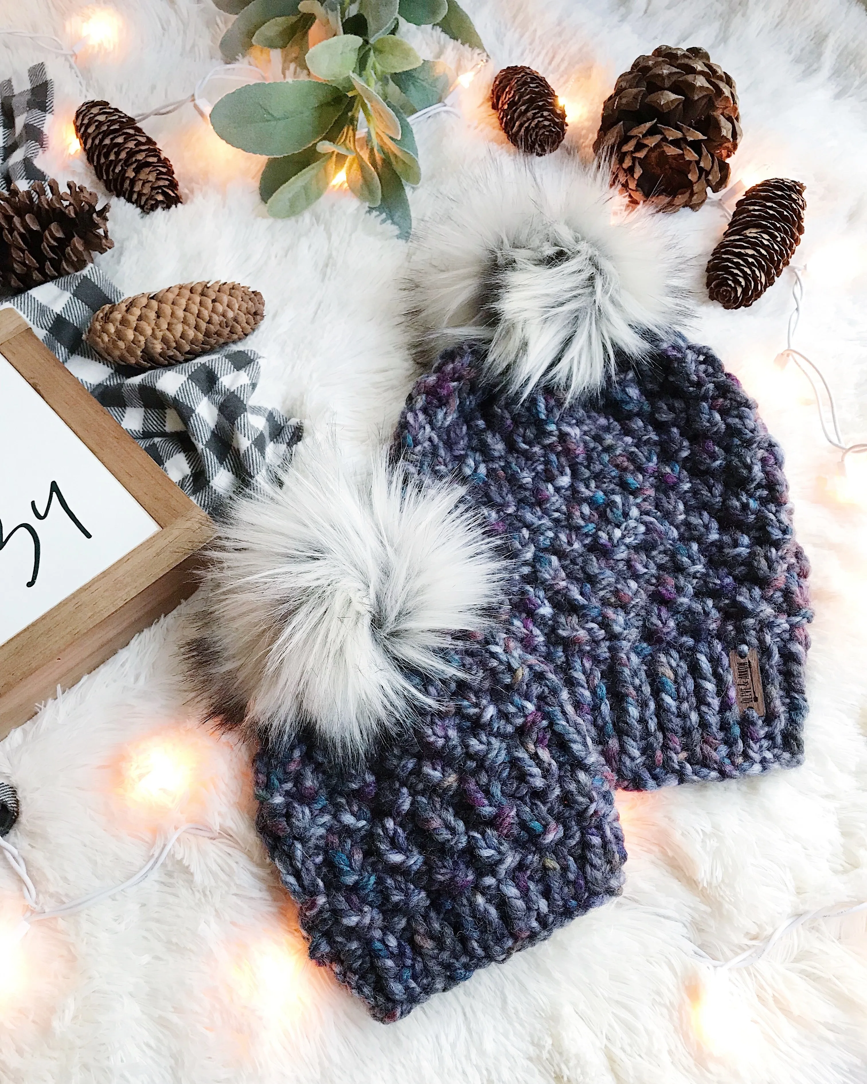 Baby Knitted Textured Beanie with Faux Fur Pom Pom // The Lil Westbrook