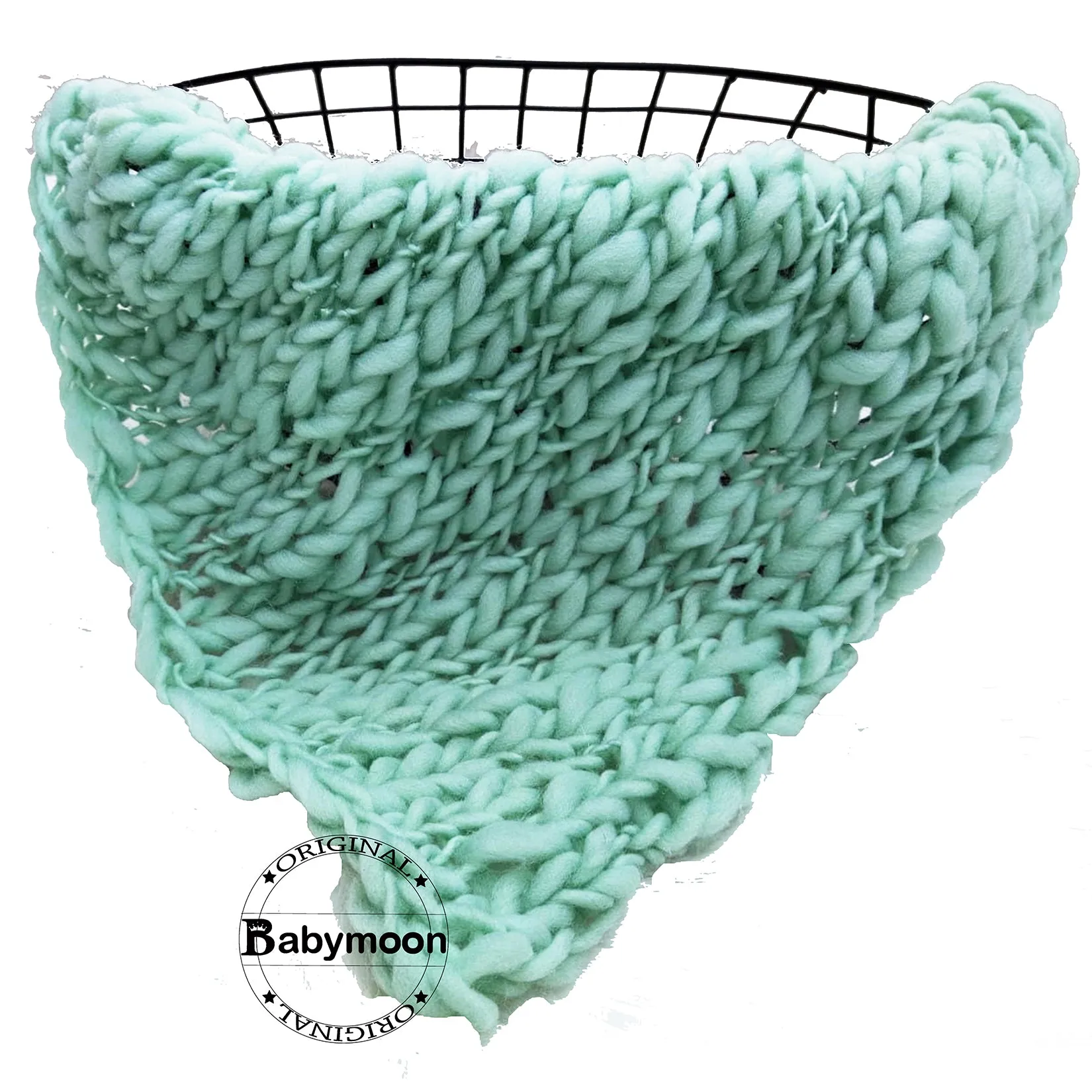 Babymoon Handspun Layer Basket Filler Baby Photography Blanket - Green