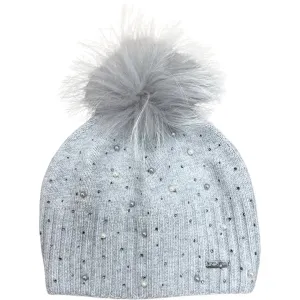 Bari Lynn Scattered Pearl & Crystal Hat - Grey