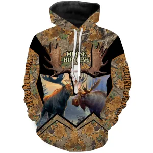 Beautiful Moose Hunting Custom Name 3D All Over Print Shirts, Face Shield - Personalized Hunting Gifts