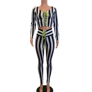 Beetlejuice Costume - Black & White Stripe Outfit
