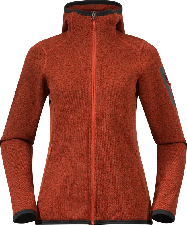 Bergans Women&#x27;s Kamphaug Knitted Hoodie Brick | Buy Bergans Women&#x27;s Kamphaug Knitted Hoodie Brick here | Outnorth
