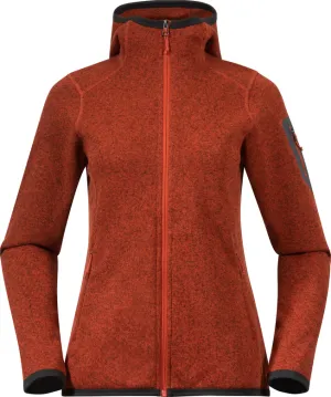 Bergans Women&#x27;s Kamphaug Knitted Hoodie Brick | Buy Bergans Women&#x27;s Kamphaug Knitted Hoodie Brick here | Outnorth