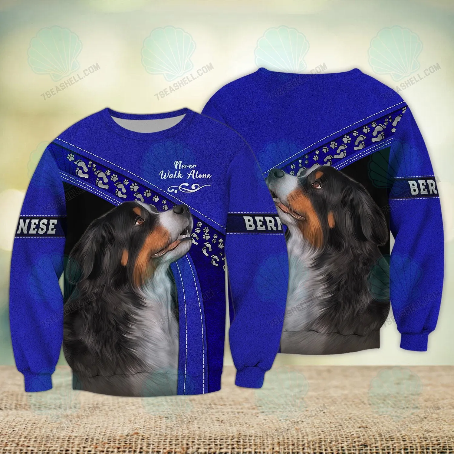 Bernese Mountain Multicolor Love Never Walk Alone 3D Full Print Sweatshirt Shirts