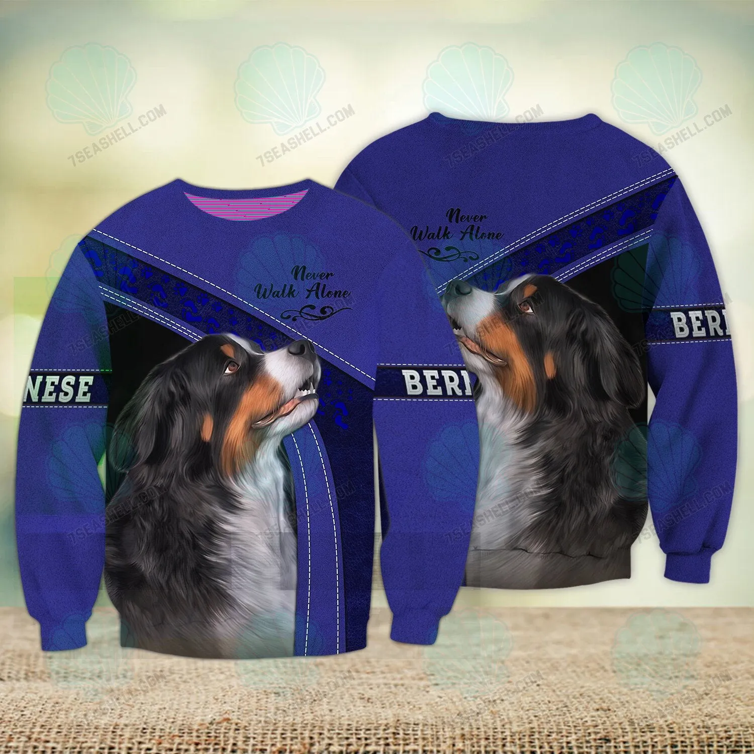 Bernese Mountain Multicolor Love Never Walk Alone 3D Full Print Sweatshirt Shirts