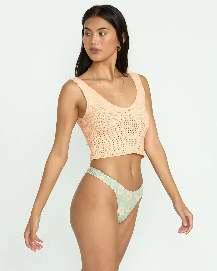 Billabong Cade Crochet Sweater Tank - Light Peach