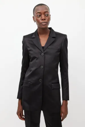 Black Bronte Satin Blazer