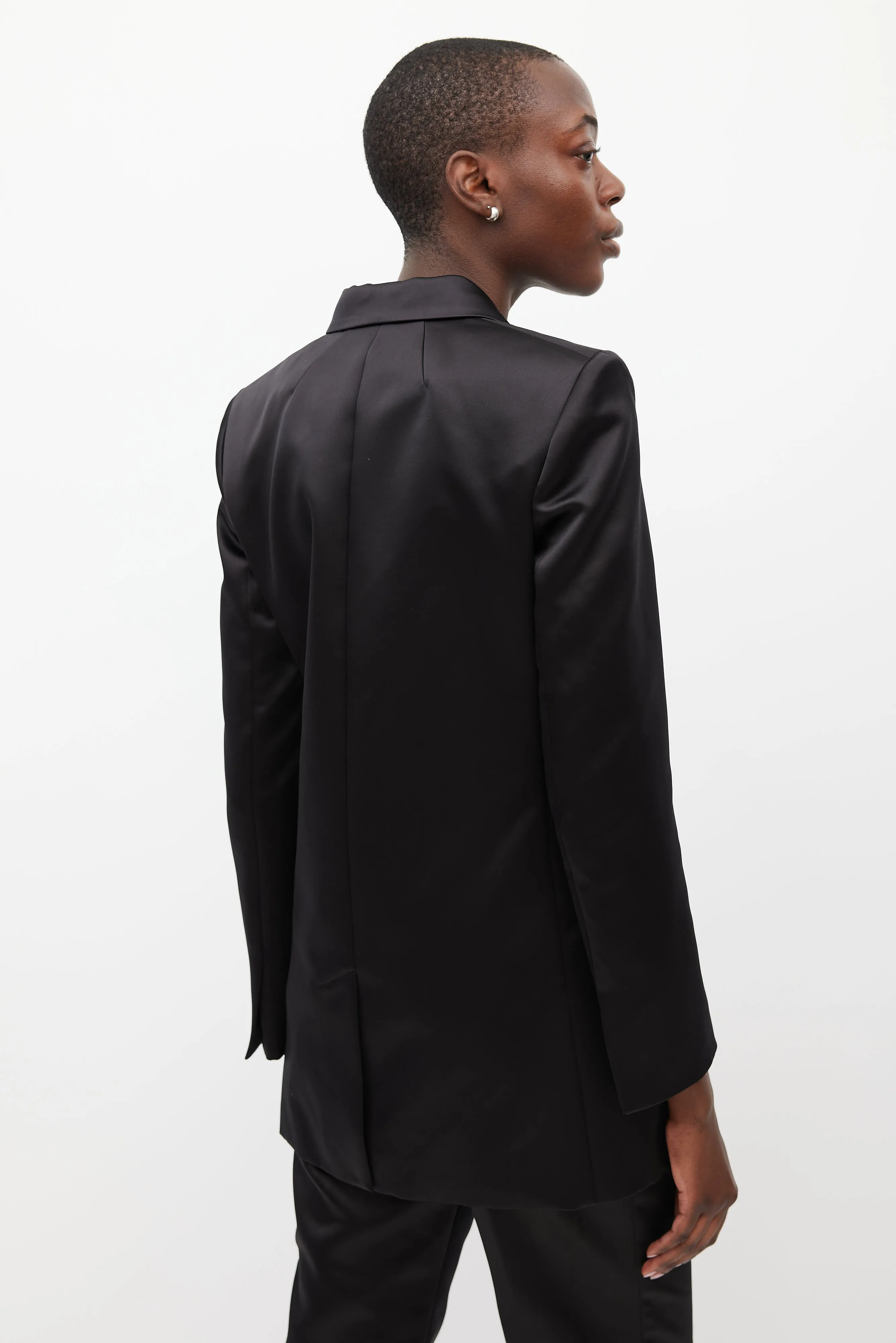 Black Bronte Satin Blazer