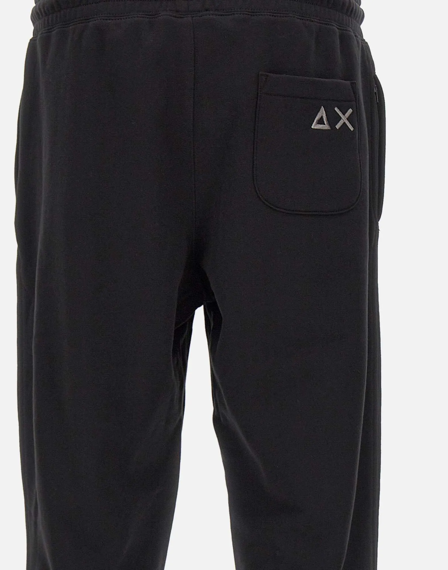 Black Cotton Jogger with Zipped Pockets