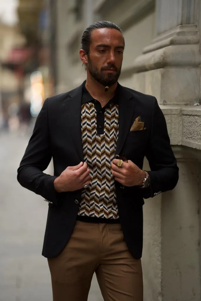 Black Slim Fit Linen Blazer Jacket for Men | GentWith