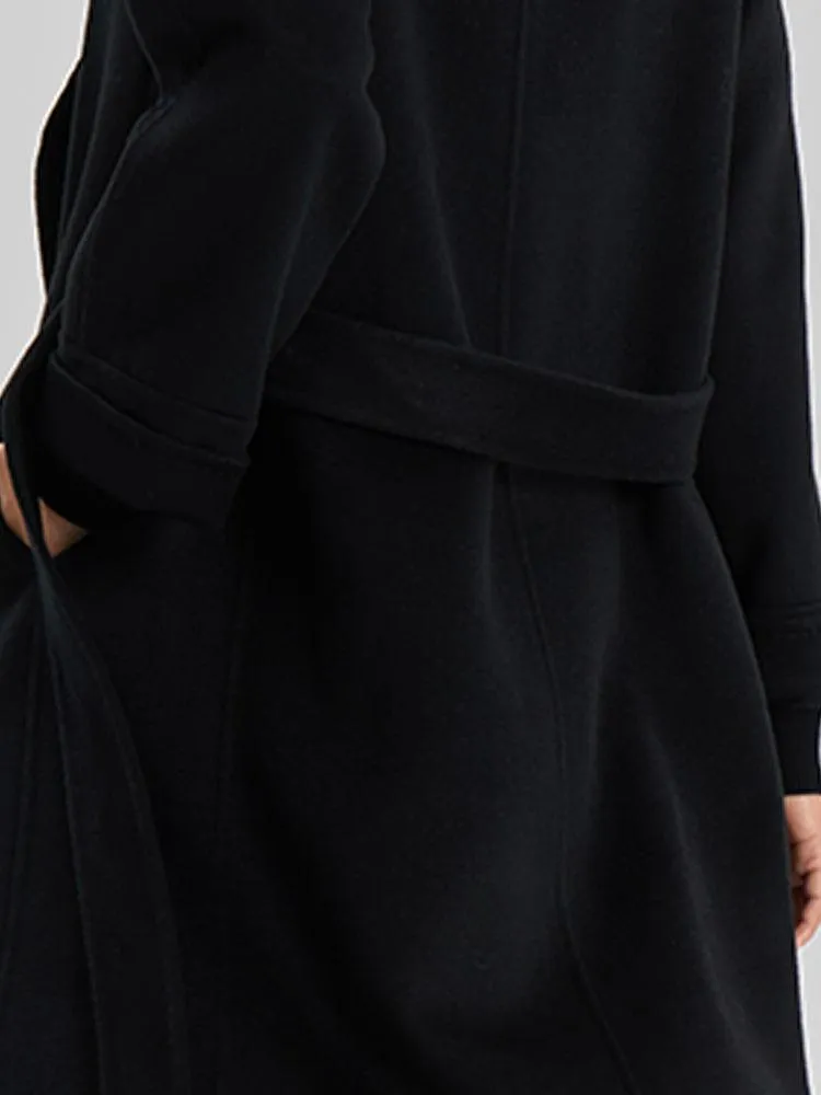 Black Wrapped 100% Cashmere Overcoat
