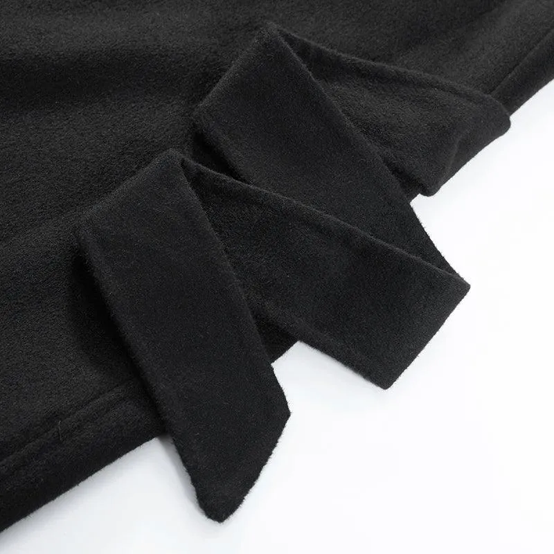 Black Wrapped 100% Cashmere Overcoat