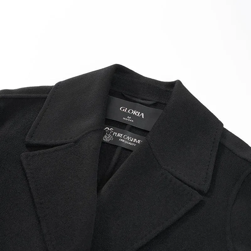 Black Wrapped 100% Cashmere Overcoat