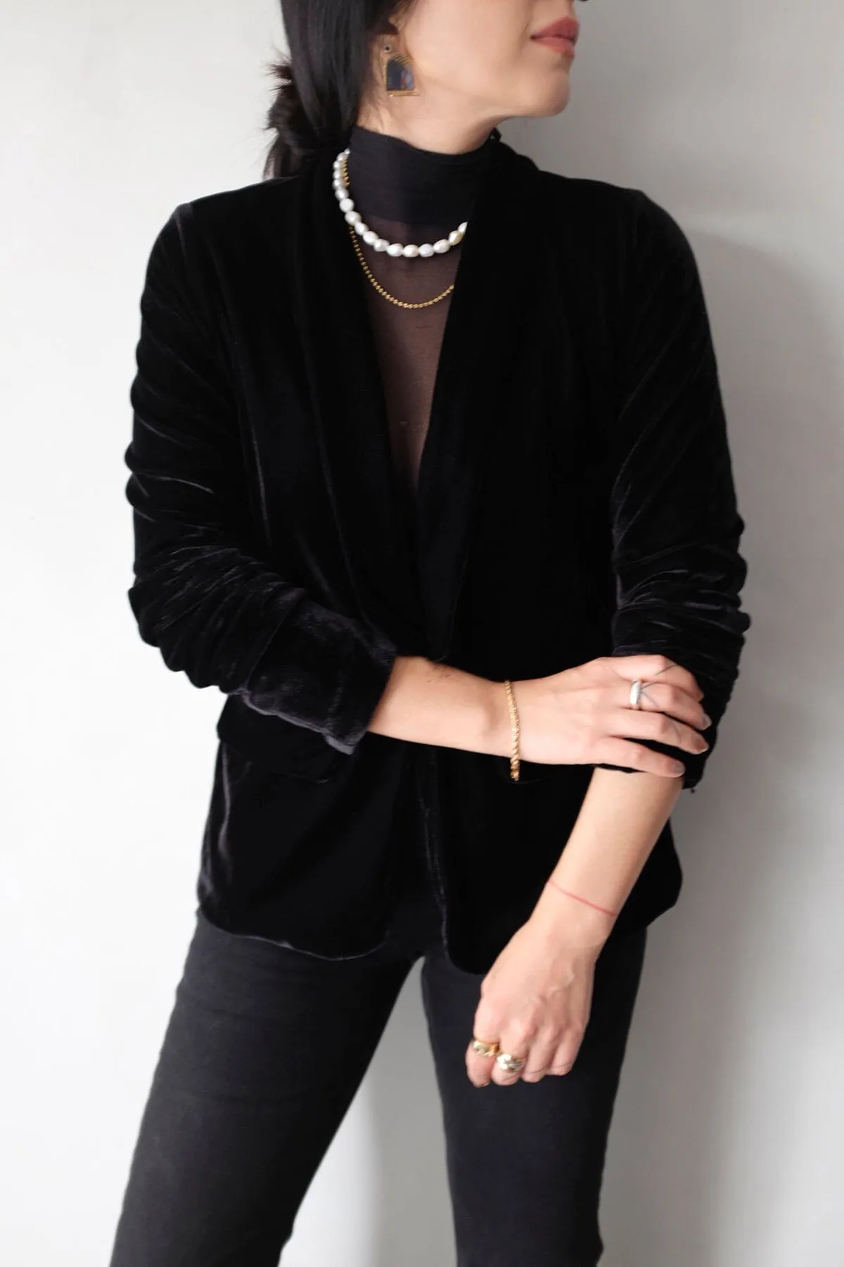 Blazer Veludo Victoria - Preto