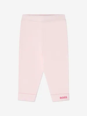 BOSS Baby Girls Logo Leggings in Pink