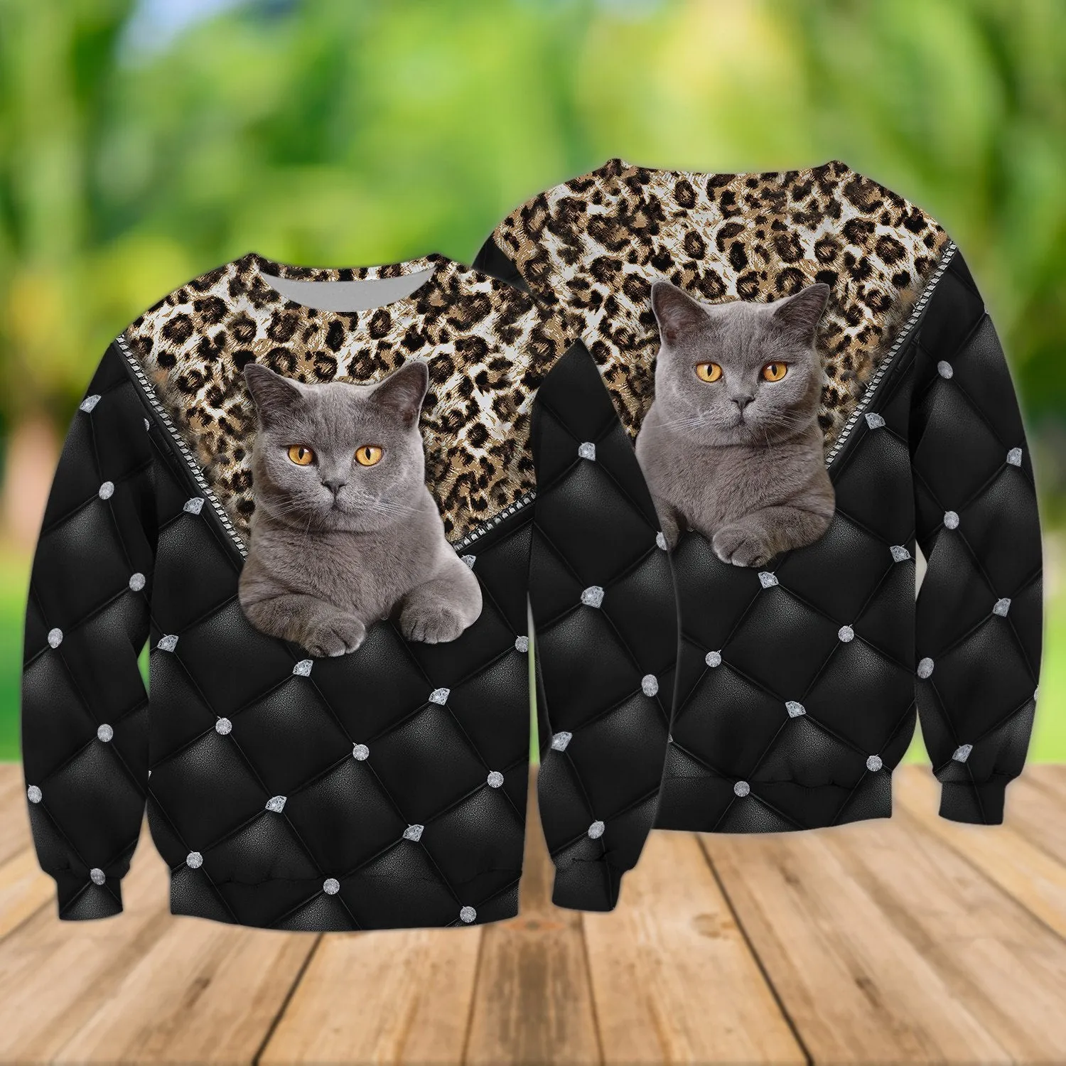British Shorthair Funny Love Cat 3D Full Print Sweatshirt Christmas Gift