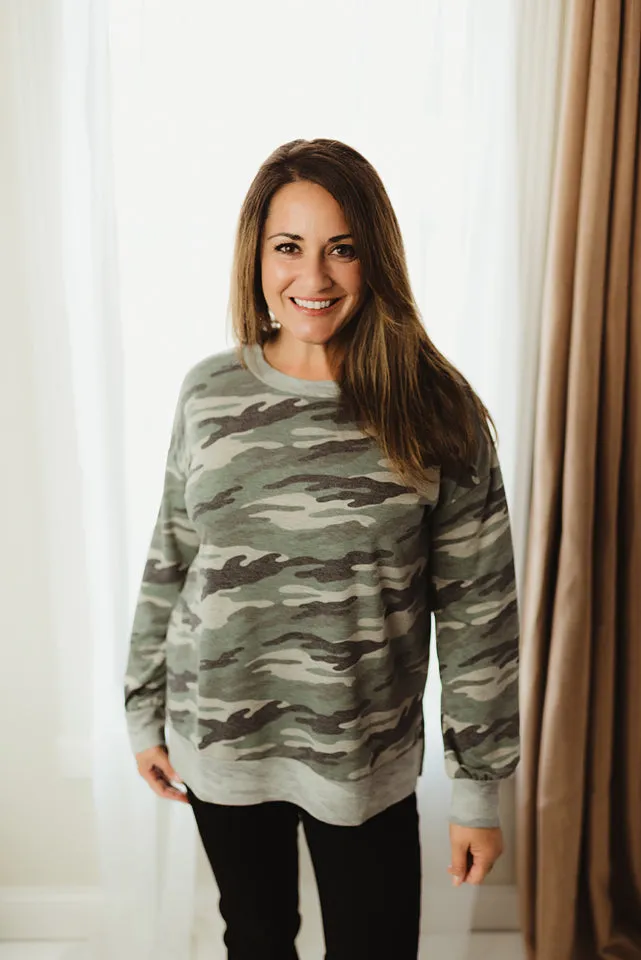 Camo French Terry Top