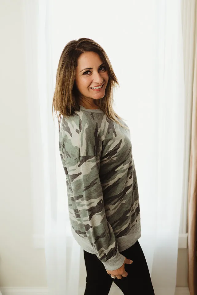 Camo French Terry Top