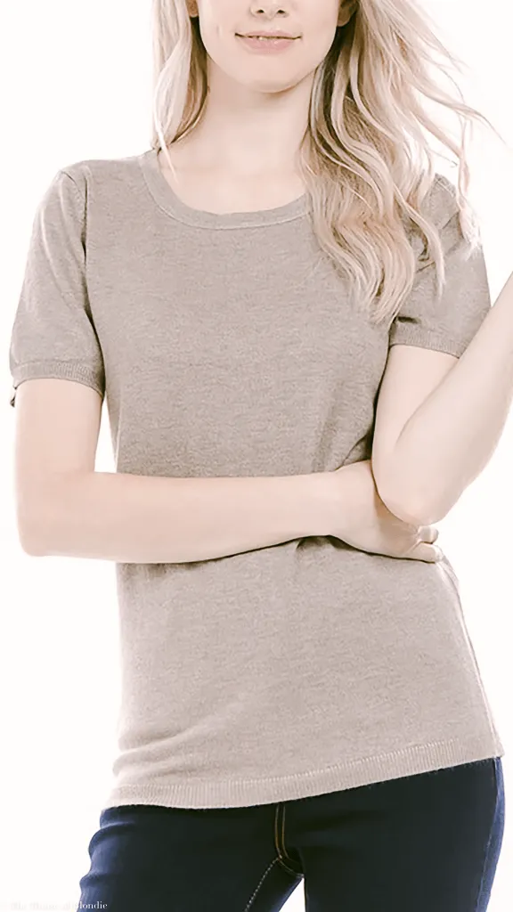 Clara Scoop Neck Short Sleeve Knit Sweater (4 Colorways)
