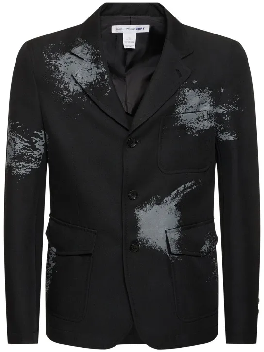 Comme des Garçons Shirt   Single breast printed twill blazer 