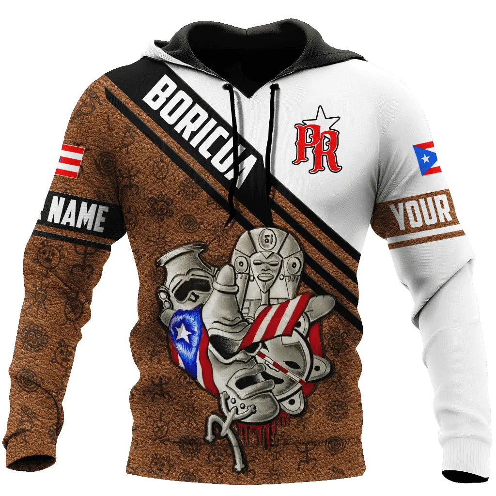 Coolspod Personalized Puerto Rico Boricua Tattoo Hoodie, Perfect Gift for Men Women
