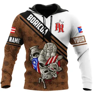 Coolspod Personalized Puerto Rico Boricua Tattoo Hoodie, Perfect Gift for Men Women