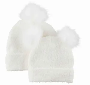 Cream Mom Mini Beanie Set