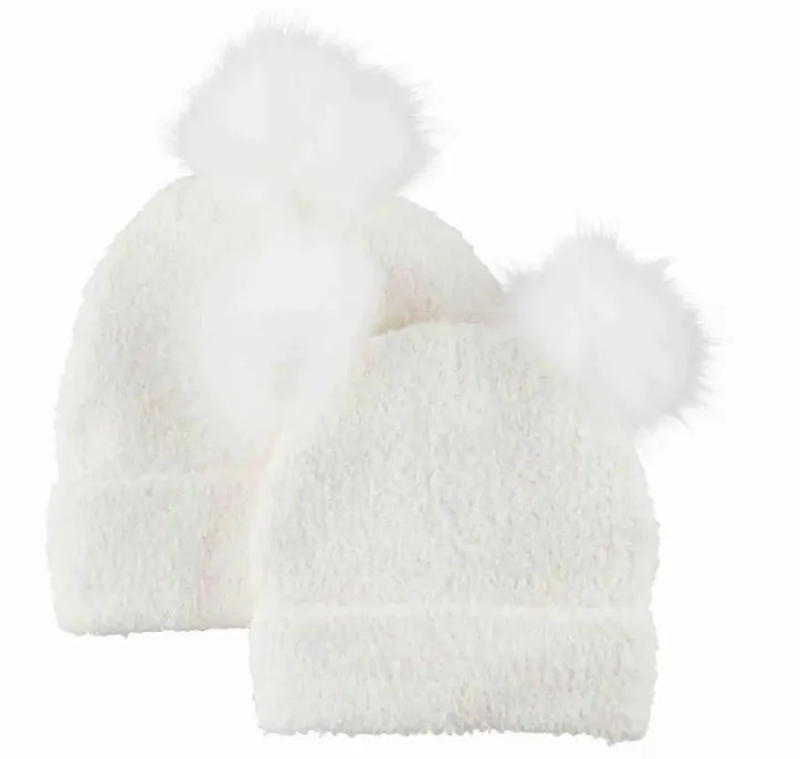 Cream Mom Mini Beanie Set