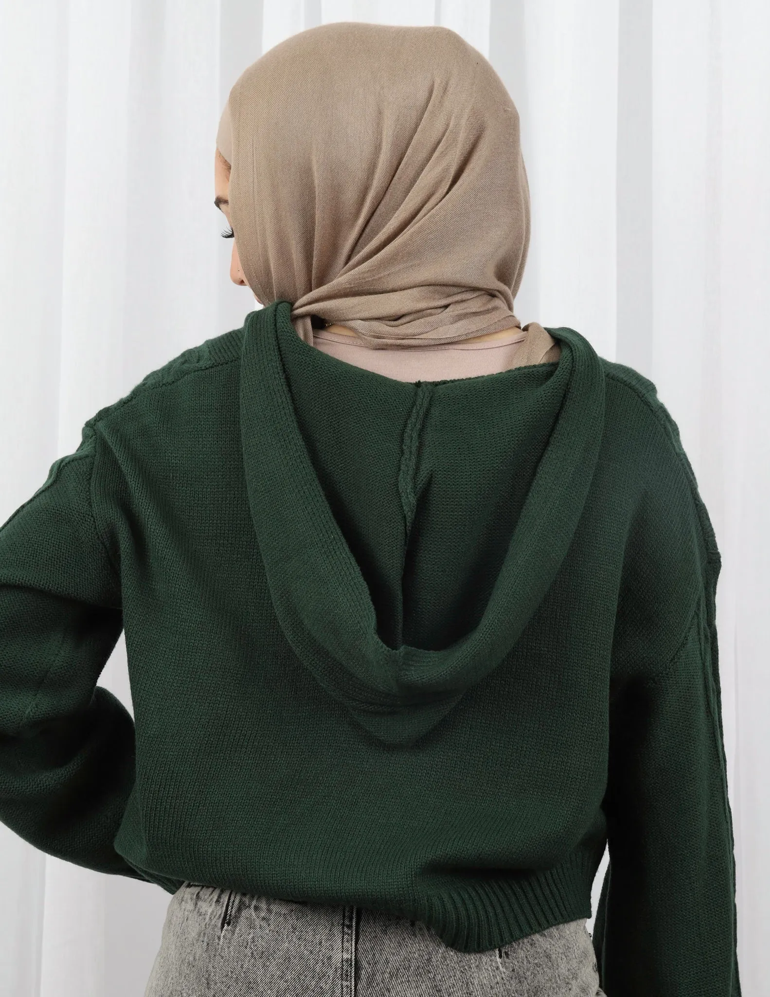 Crop Hooded Knit Top
