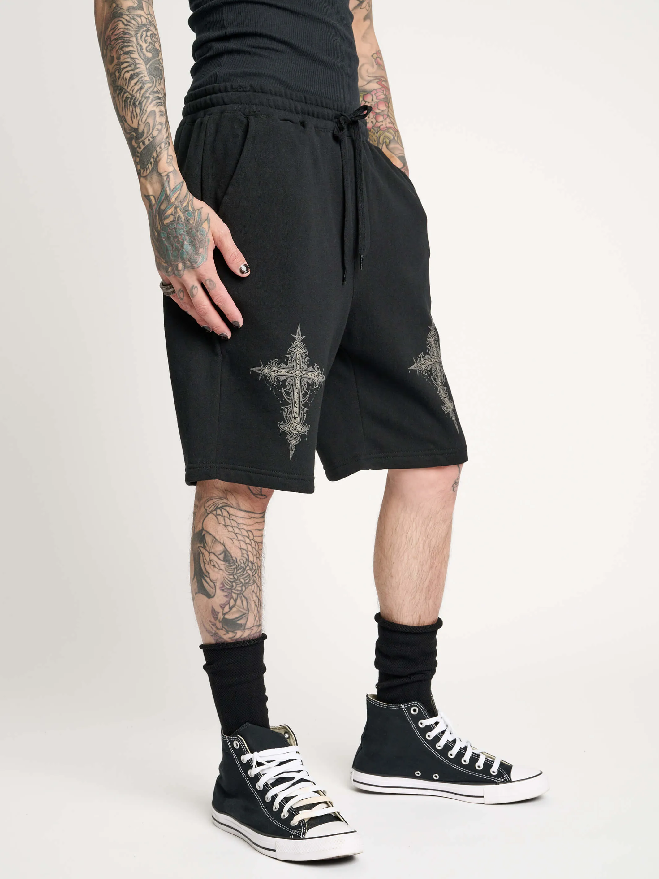 Crucifix Jogger Shorts