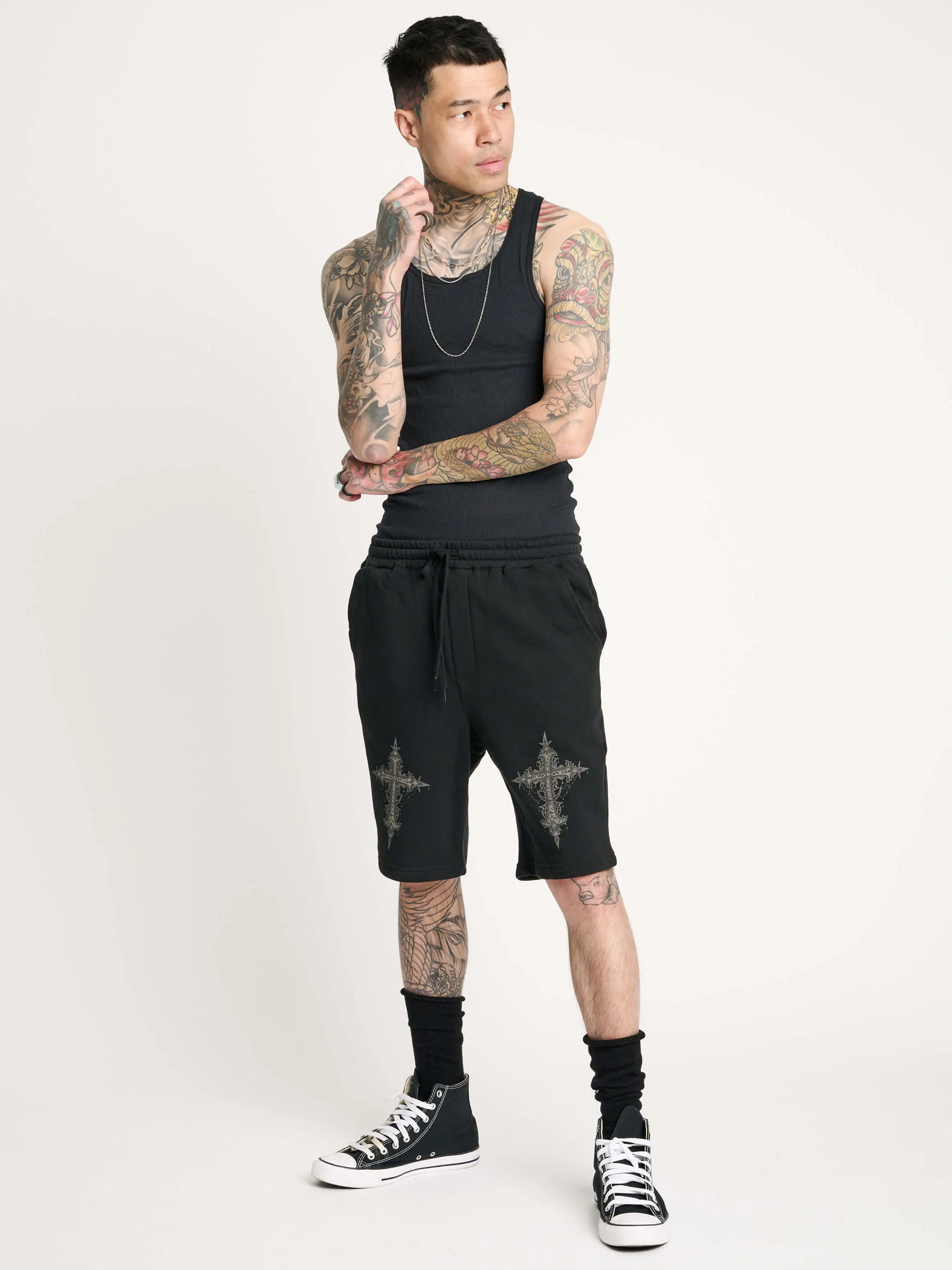 Crucifix Jogger Shorts