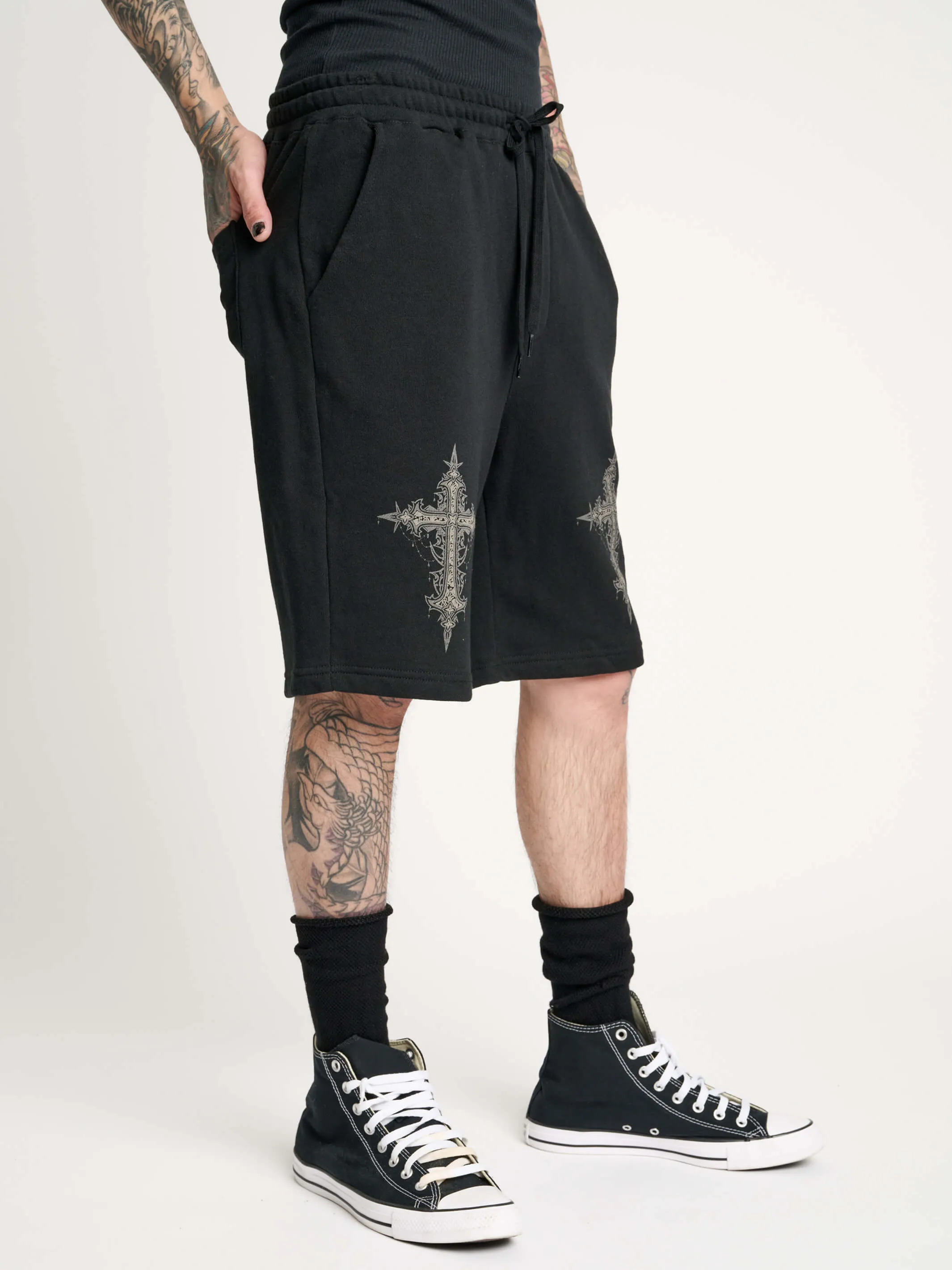 Crucifix Jogger Shorts