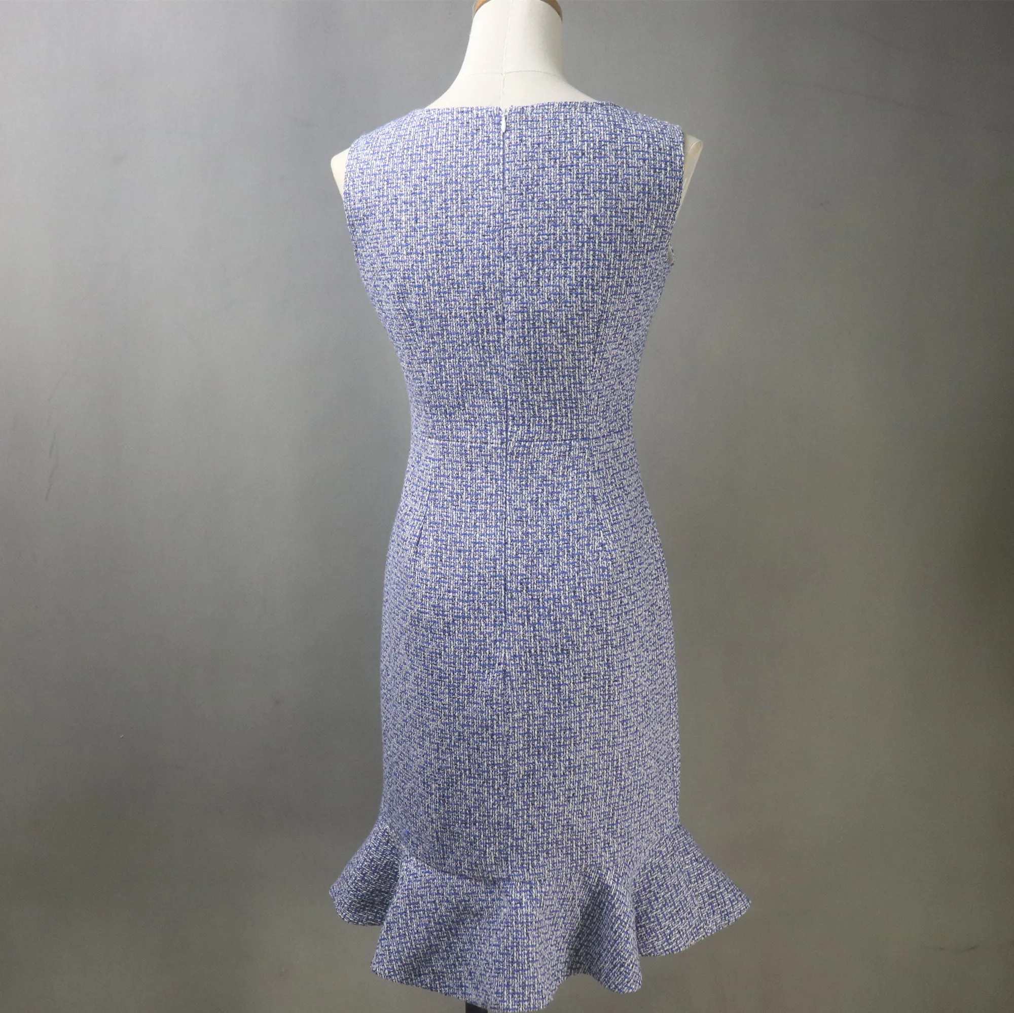 Custom Made Blue Suit / Plus Sizes/ Tweed Jacket   Fishtail Dress