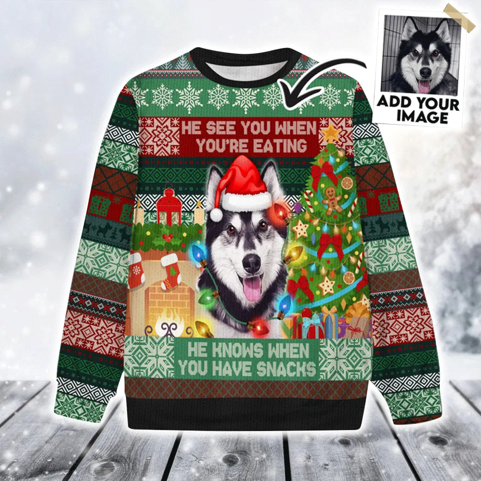 Custom Pet Sweater - Personalized Pet Photo Ugly Sweater, Perfect Gift For Dog Lovers