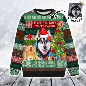 Custom Pet Sweater - Personalized Pet Photo Ugly Sweater, Perfect Gift For Dog Lovers