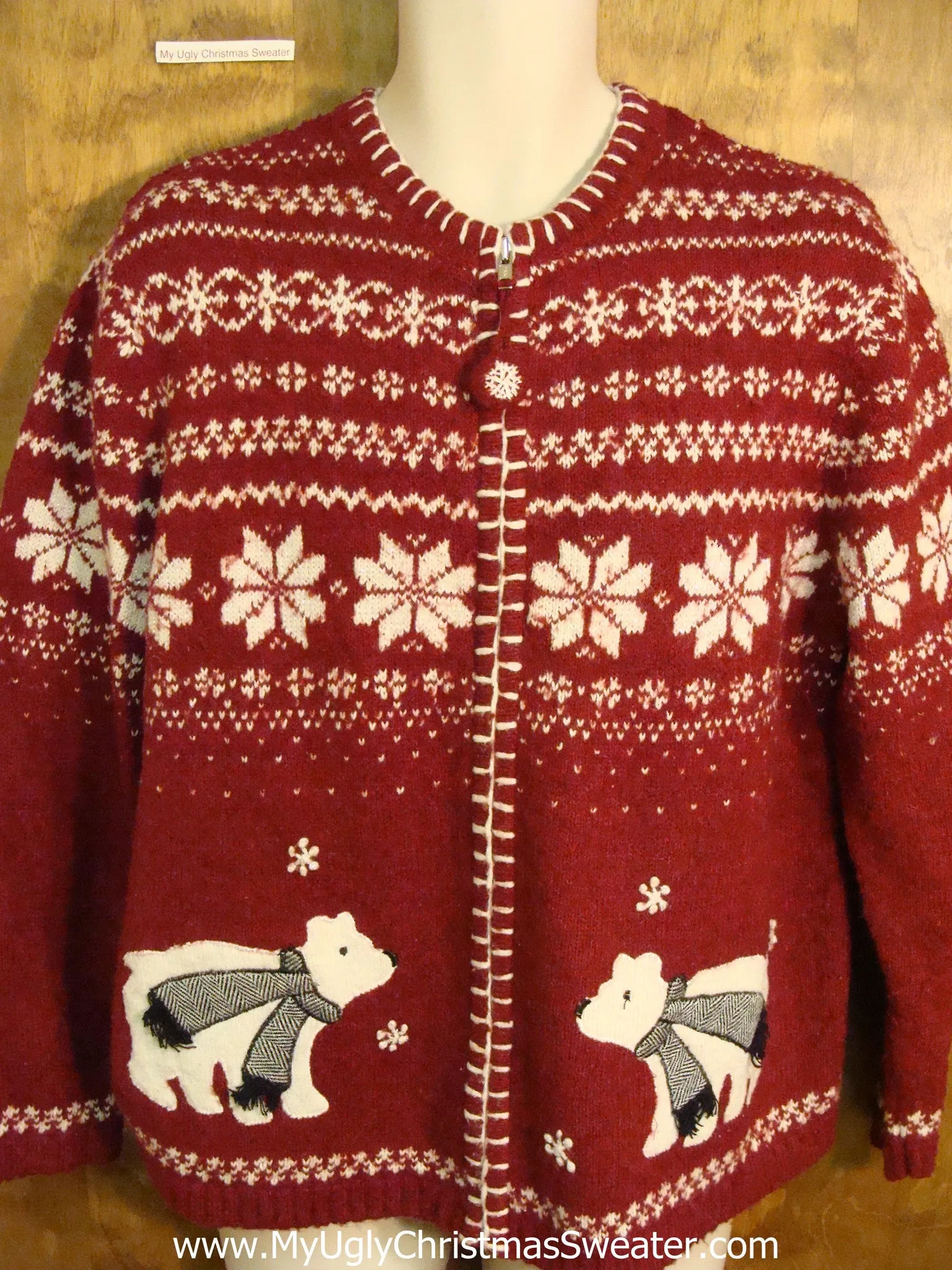 Dueling Polar Bears 2sided Cute Xmas Sweater