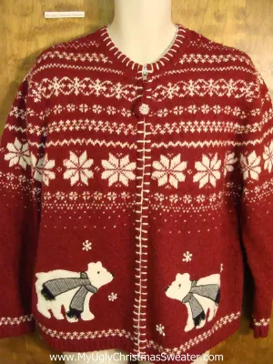 Dueling Polar Bears 2sided Cute Xmas Sweater