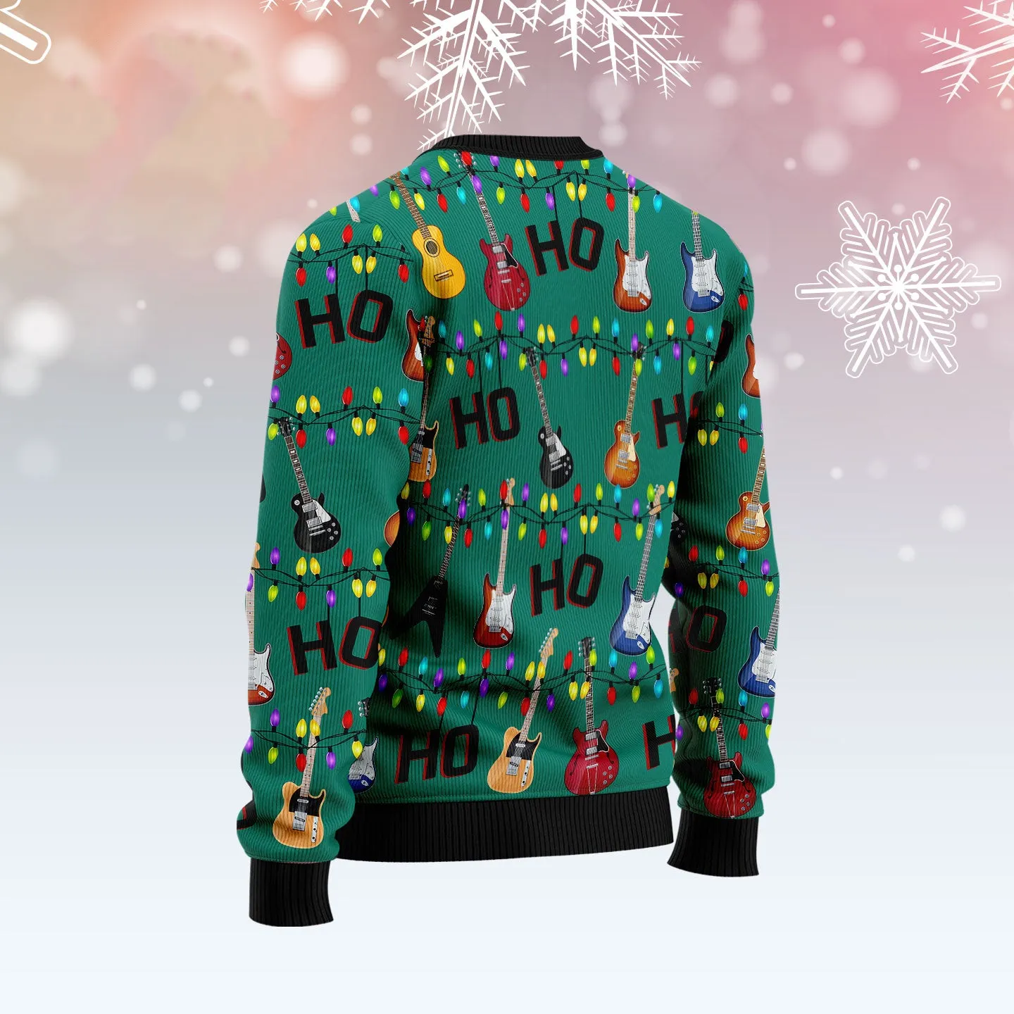Electric Guitar Hohoho Ugly Christmas Sweater, Perfect Sweater Shirt for Guitar Lovers