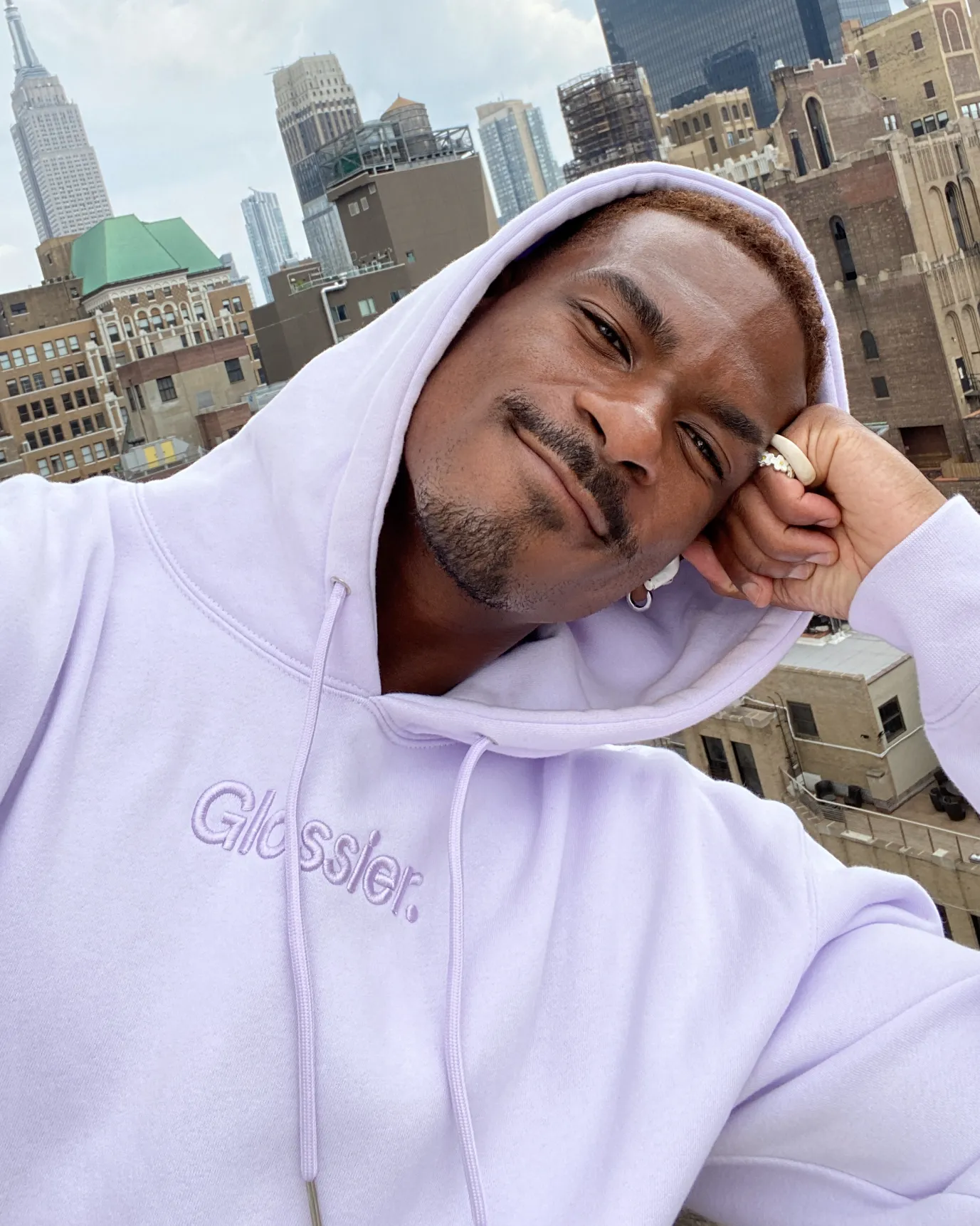 Embroidered Lavender Hoodie