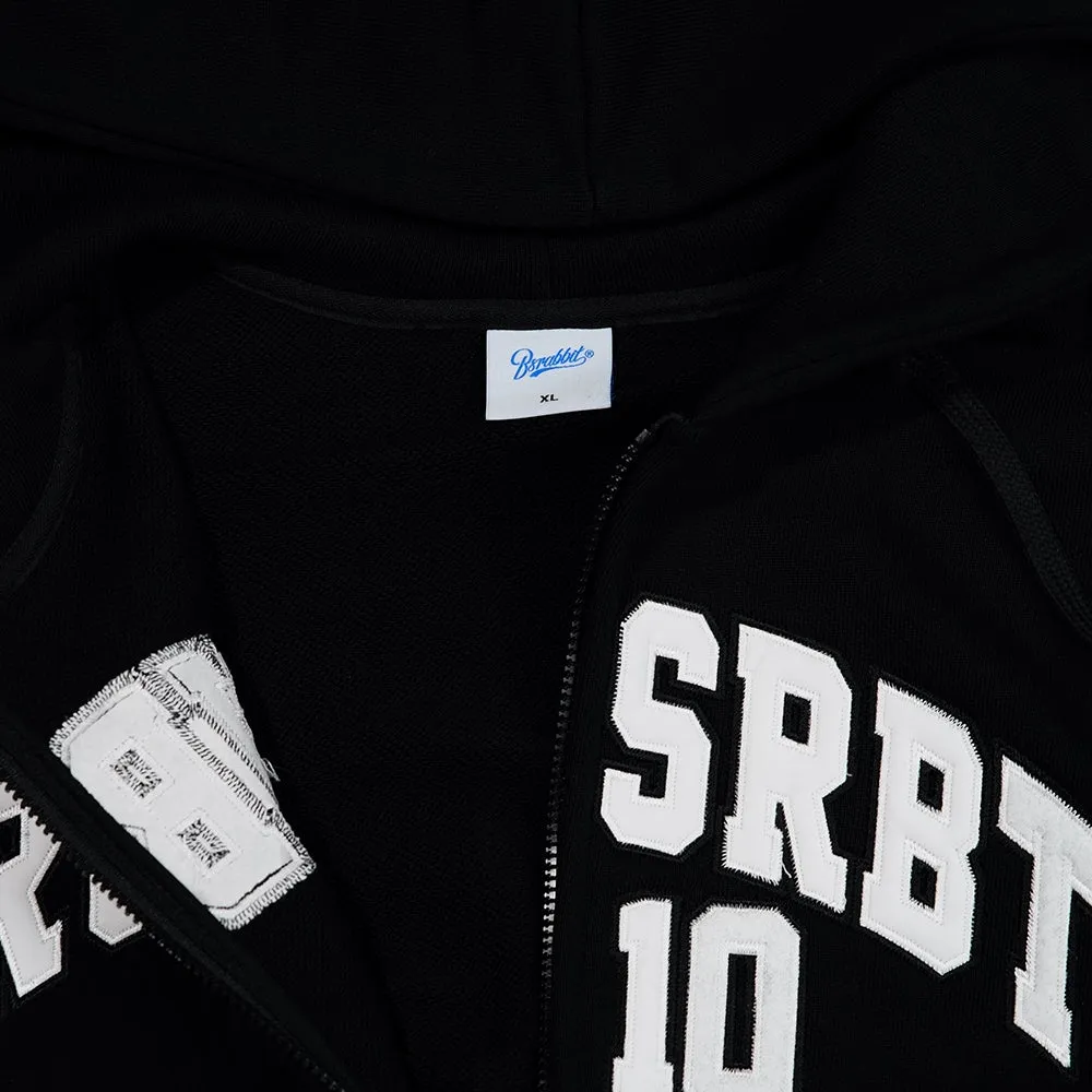 EMBROIDERY RUN BSRBT HOODIE ZIP-UP BLACK